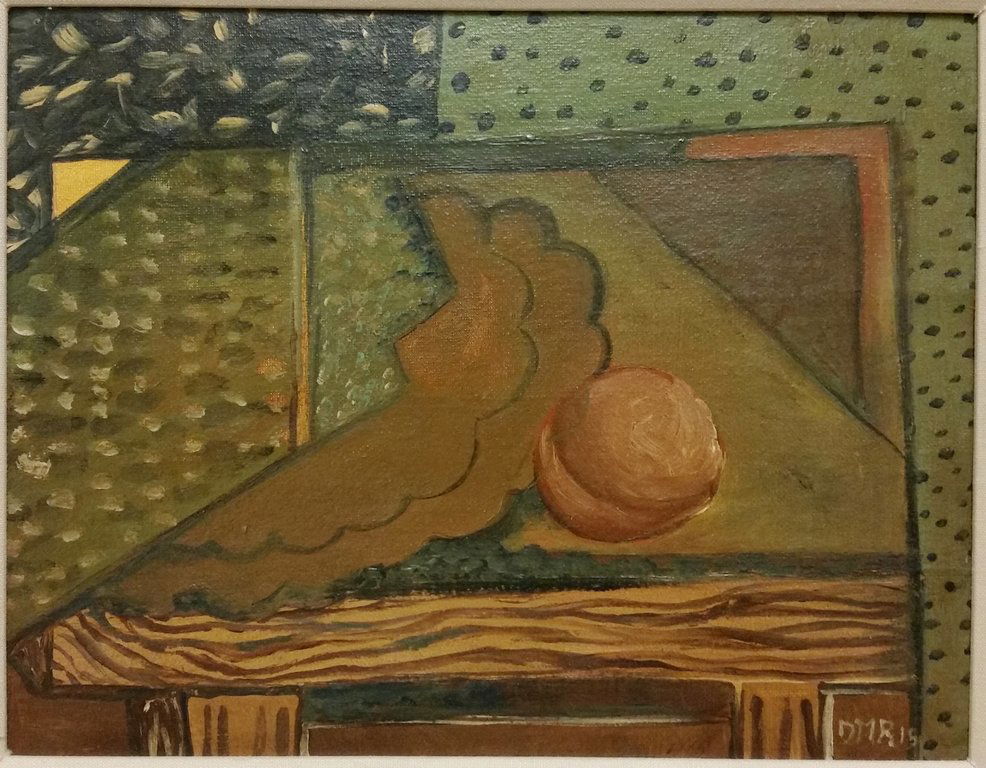 DIEGO RIVERA (1886-1957): OIL ON WOOD 17.50" X 14.25" FRAMED PAINTING