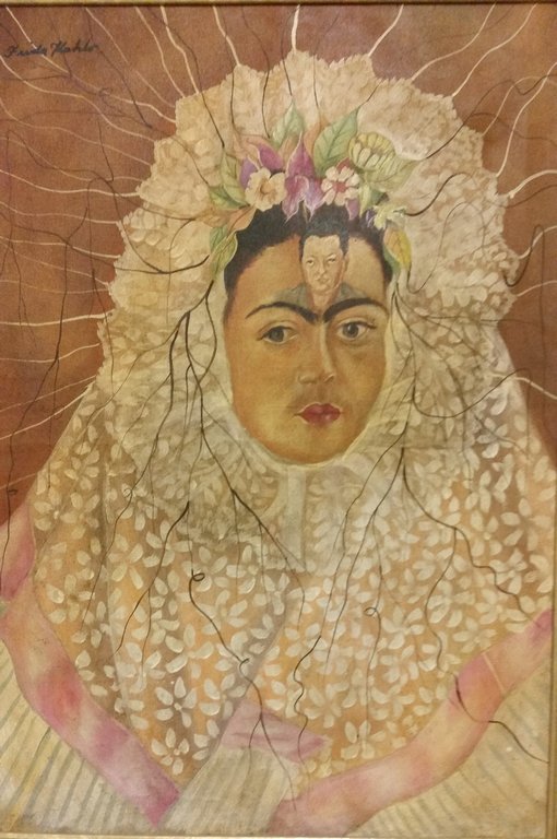 signed FRIDA Kahlo, Portrait, oil on canvas: oil on canvas 27.25" x 19.25"