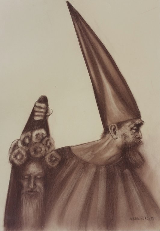 RAFAEL CORONEL: CARBON ON FABRIANO PAPER 29.5" X 21.25"