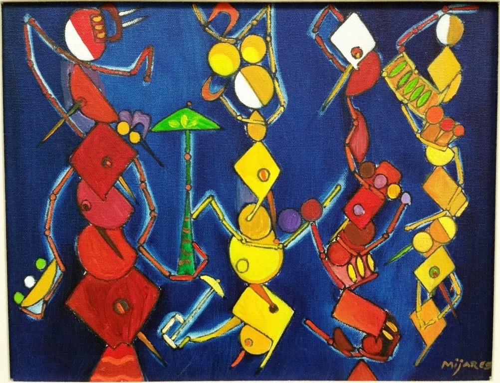 MIJARES (CUBAN) OIL ON CANVAS PAINTING WITH CERTIFICATE: 14" X 11"