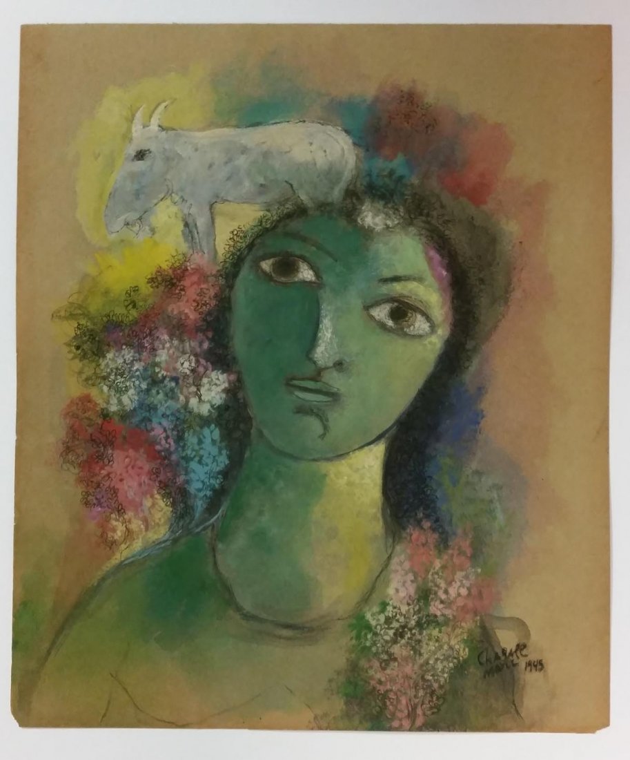 Marc Chagall: gouache on paper 11.5" x 10.5"