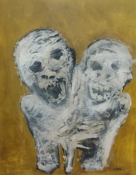 Antonia Eiriz (Cuban) Mixed Media on Heavy Paper: 28"x22", Signed lower right,