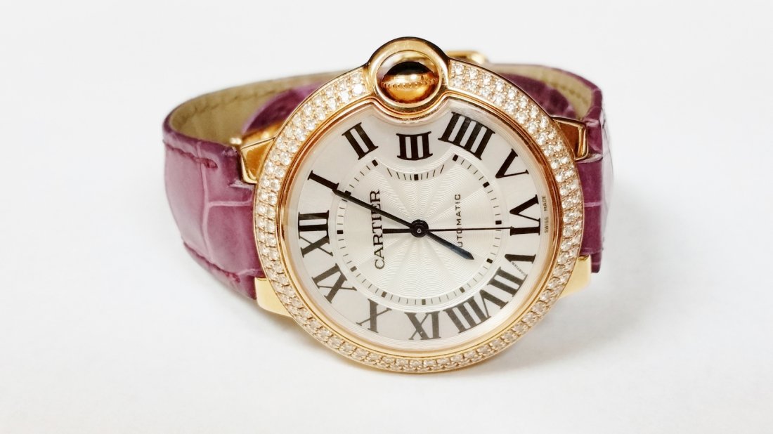 Cartier Ballon Bleu Automatic Pink Gold Diamond Watch (1 of 4)
