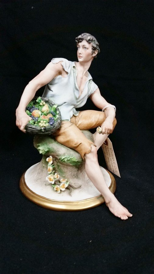 capodimonte guiseppe g calle 1959 porcelain figure: vintage capodimonte guiseppe g calle 1959 porcelain figure 8" ht x 5.5" x 7.5"