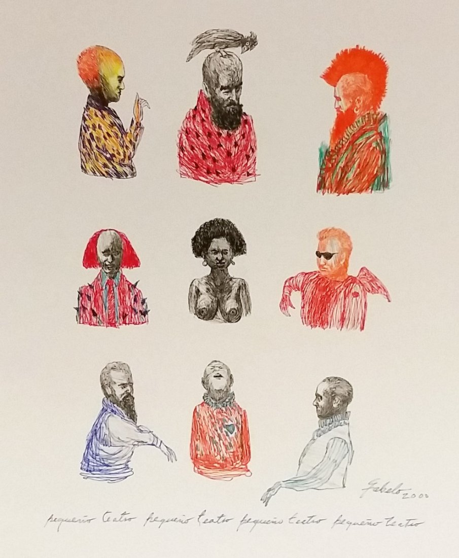 FABELO COLOR INK ON PAPER SIGNED PAINTING (1 of 2)