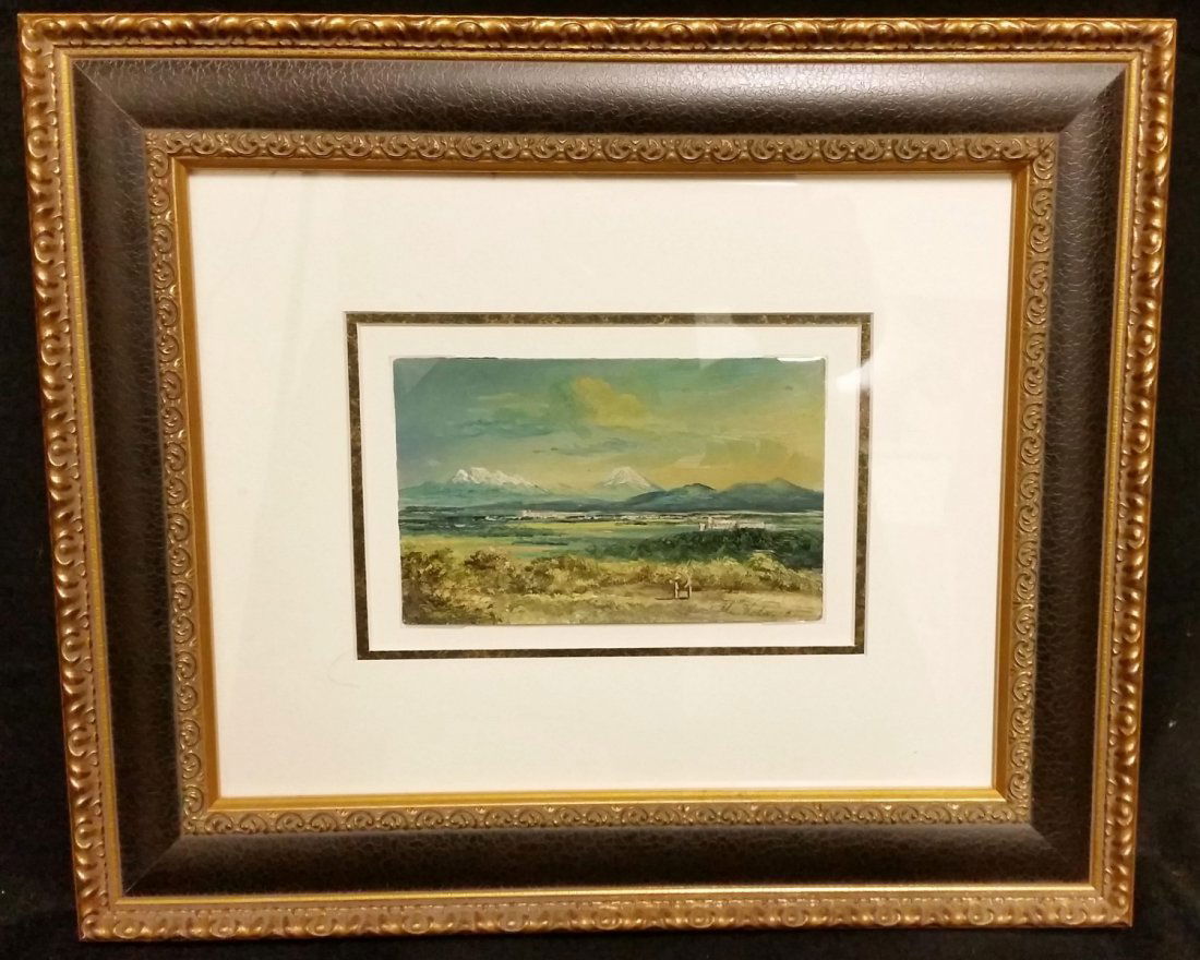 JOSE MARIA VELASCO OIL ON POSTCARD SIGNED PAINTING (1 of 3)