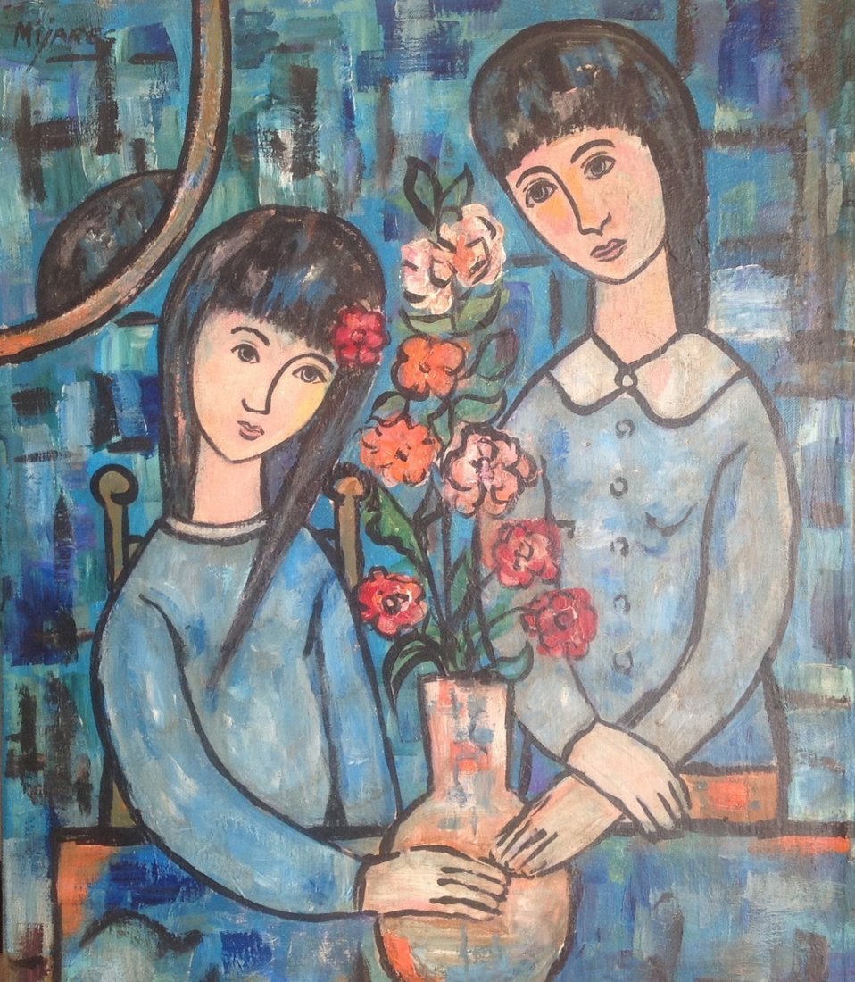 JOSE MARIA MIJARES (CUBAN 1921-2004): Oil canvas 19.50" x 16" 1960's with COA