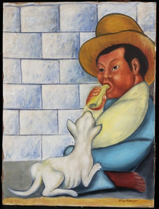 Diego RIVERA (1886-1957): OIL ON CANVAS PAINTING 31.50" X 23.50"