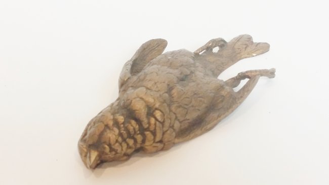 VINTAGE GILT BRONZE DEAD GAME BIRD (1 of 3)