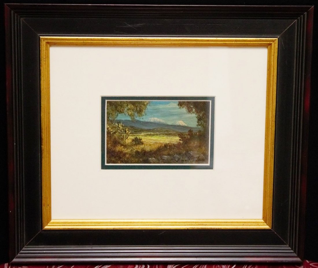 JOSE M VELASCO OIL ON POSTCARD: JOSE M VELASCO OIL ON POSTCARD SIGNED PAINTINGS 5.5" X 3.5"
