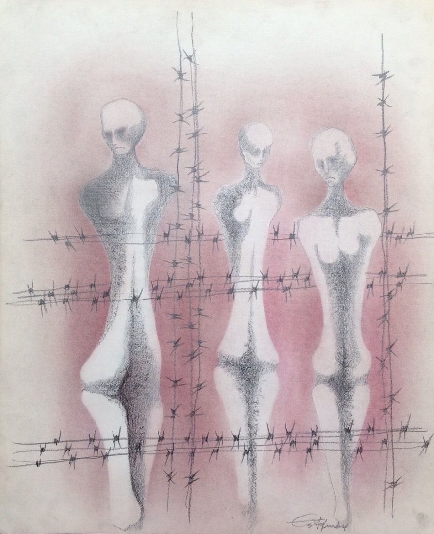 Roberto Estopinan: WORK TITLE: Jineteras, campo de reeducacion castrista MEDIA: Pastel on paper YEAR: 2002 New York SIZE: 18X15 inches SIGNATURE: Yes CERTIFICATE OF AUTHENTICITY: No CONDITION: Painting is in good condit
