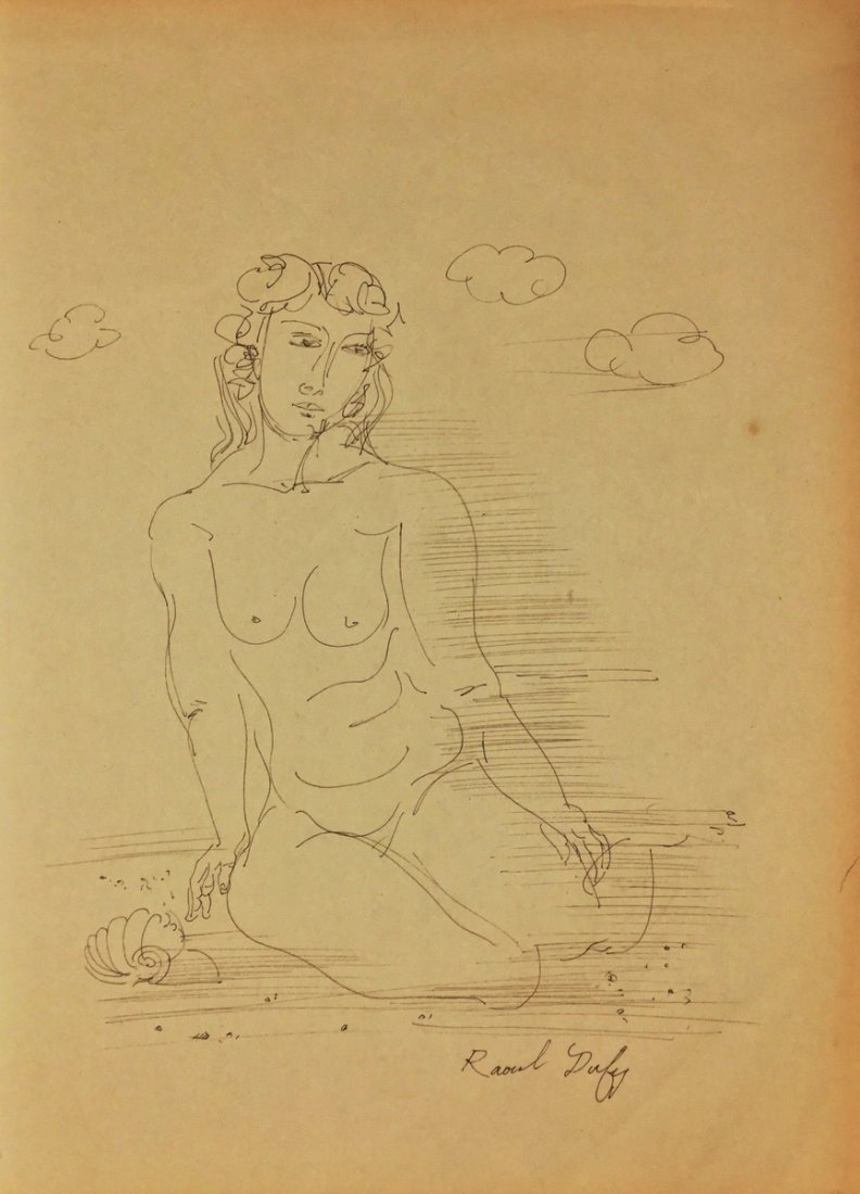 RAOUL DUFY (French, 1877-1953) (Attrib.): Medium: Ink on Paper, Date: 1940s, Size: 18 x 12 ½ in.