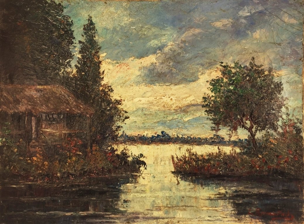 LEOPOLDO ROMANACH (Cuban, 1862-1951): Title: Untitled, Medium: Oil on Canvas, Date: 2040s, Size: 11 ¾ x 15 ¾ in. COA Latin American Art