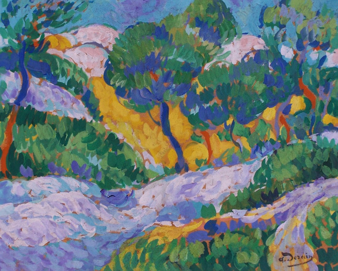 Andres DERAIN (Attrib) (1880-1954): mixed media on paper 13.75" x 11.25", excellent condition