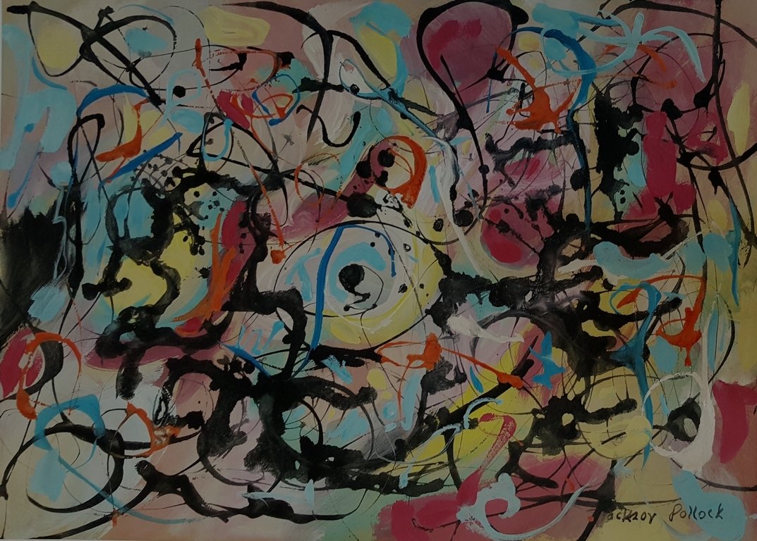 Jackson POLLOCK (1912-1956).: Mixed media on paper 9.1/2 x 13,1/2 in. Private collection