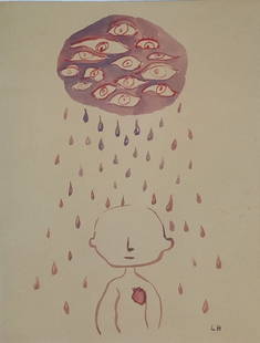 Louise BOURGEOIS (ATTRIB) (1911-2010): Gouache on paper 14.3/8 x 11.3/4 in. Private collection