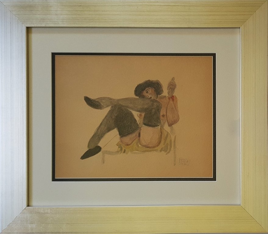 Egon SCHIELE (1890-1918): Gouache on paper 11,1/8 x 13,7/8 in. Private collection