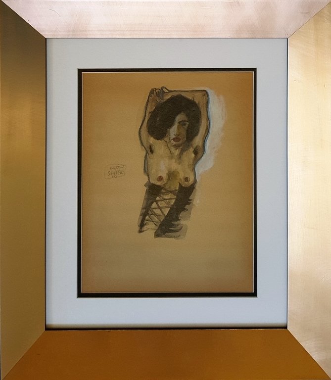 Egon SCHIELE (1890-1918): Gouache on paper 12,5/8 x 10 in. Private collection