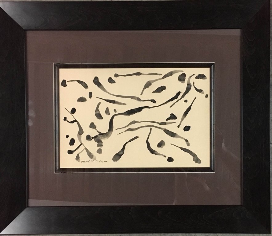 DAVID SMITH WATERCOLOR: DAVID SMITH WATERCOLOR ON PAPER DATED 1953, 8,1/2" 12,3/8"