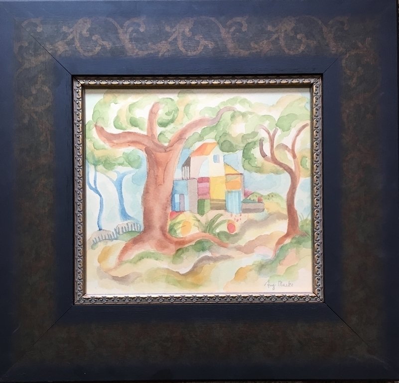 AUGUST MACKE NICE PIECE: WATERCOLOR ON PAPER 11 X 12 INCHES UNDATED