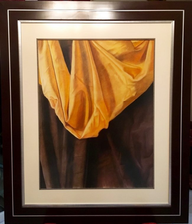 CLAUDIO BRAVO (1936-2011): PASTEL ON PAPER 35" X 27" , WITH FRAME 51" X 43" , EXCELLENT CONDITION