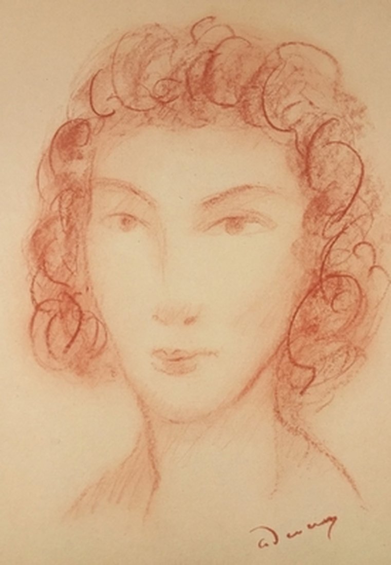 ANDRE DERAIN FRENCH ART FRANCE: RED CHALK ON PAPER, UNDATED, 13 1/8” X 9 1/8”