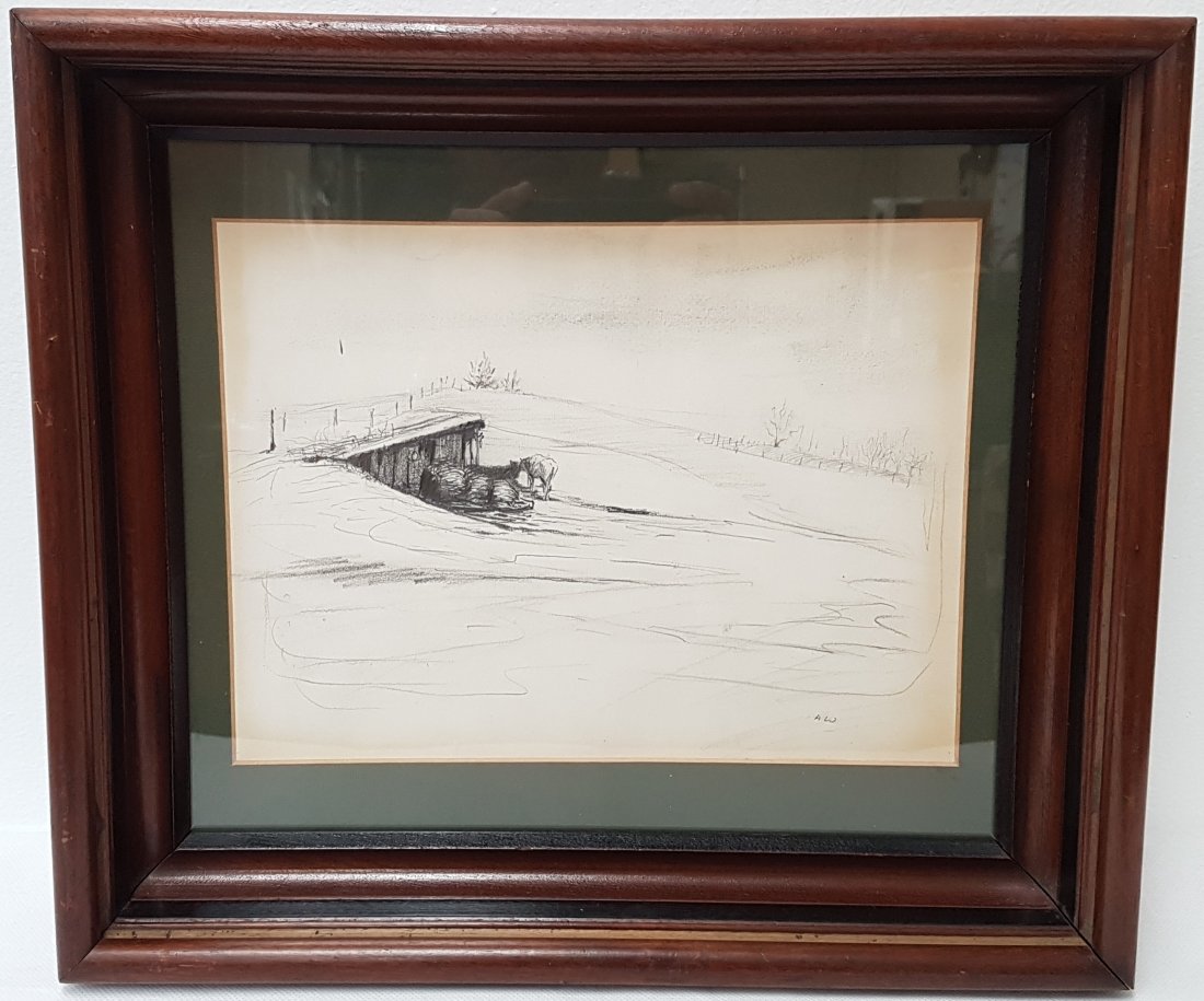 ATTRIBUTED TO ANDREW WYETH PAINTING (1 of 2)