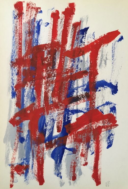 ATTRIBUTED TO JACK TWORKOV: gouache on paper, 1962, 14.75 x 10