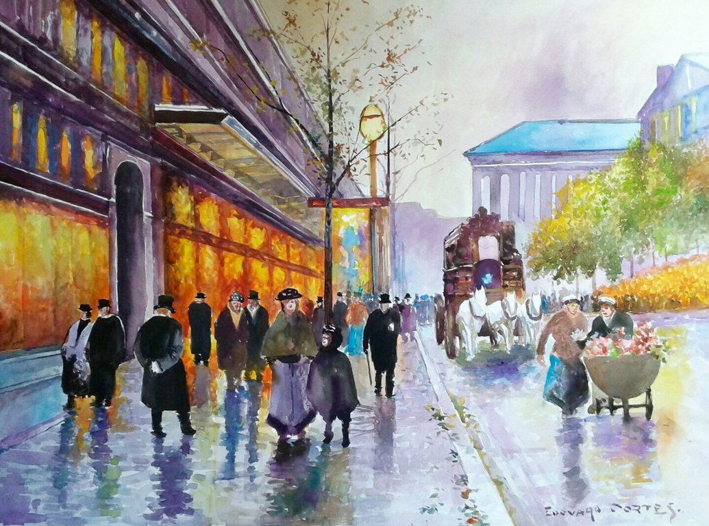 EDOUARD CORTES (attrib) 1882-1969: WATERCOLOR ON PAPER 24 X 18 INCHES