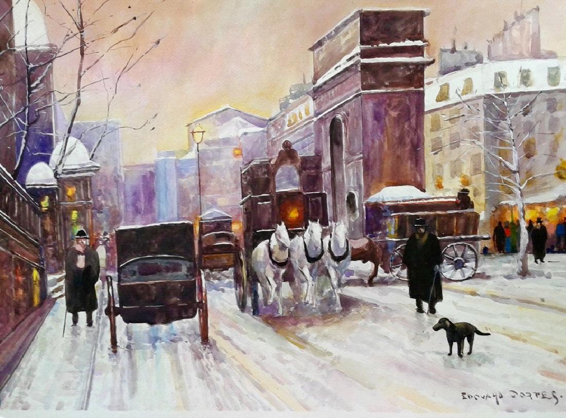 EDOUARD CORTES 1882-1969: WATERCOLOR ON PAPER 24 X 18 INCHES