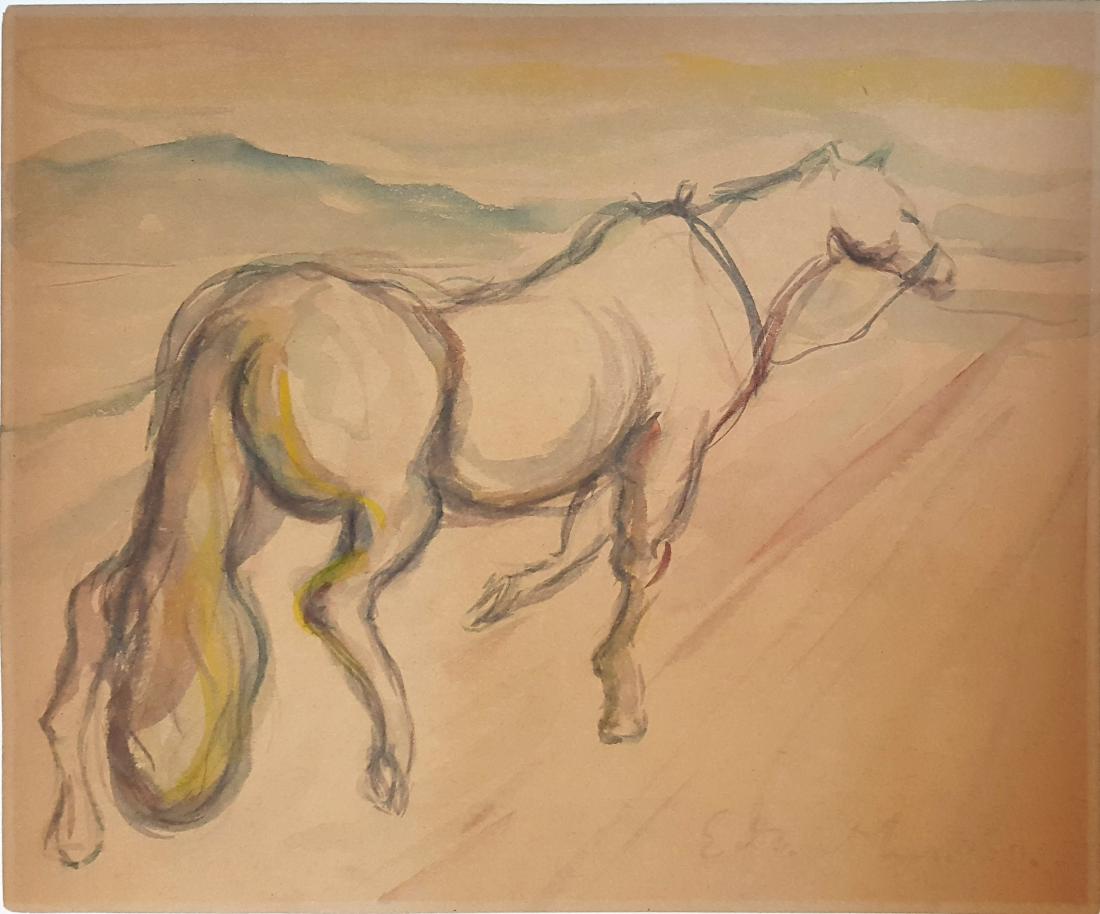 (Attr.)Edvard Munch watercolor on paper signed painting (1 of 2)