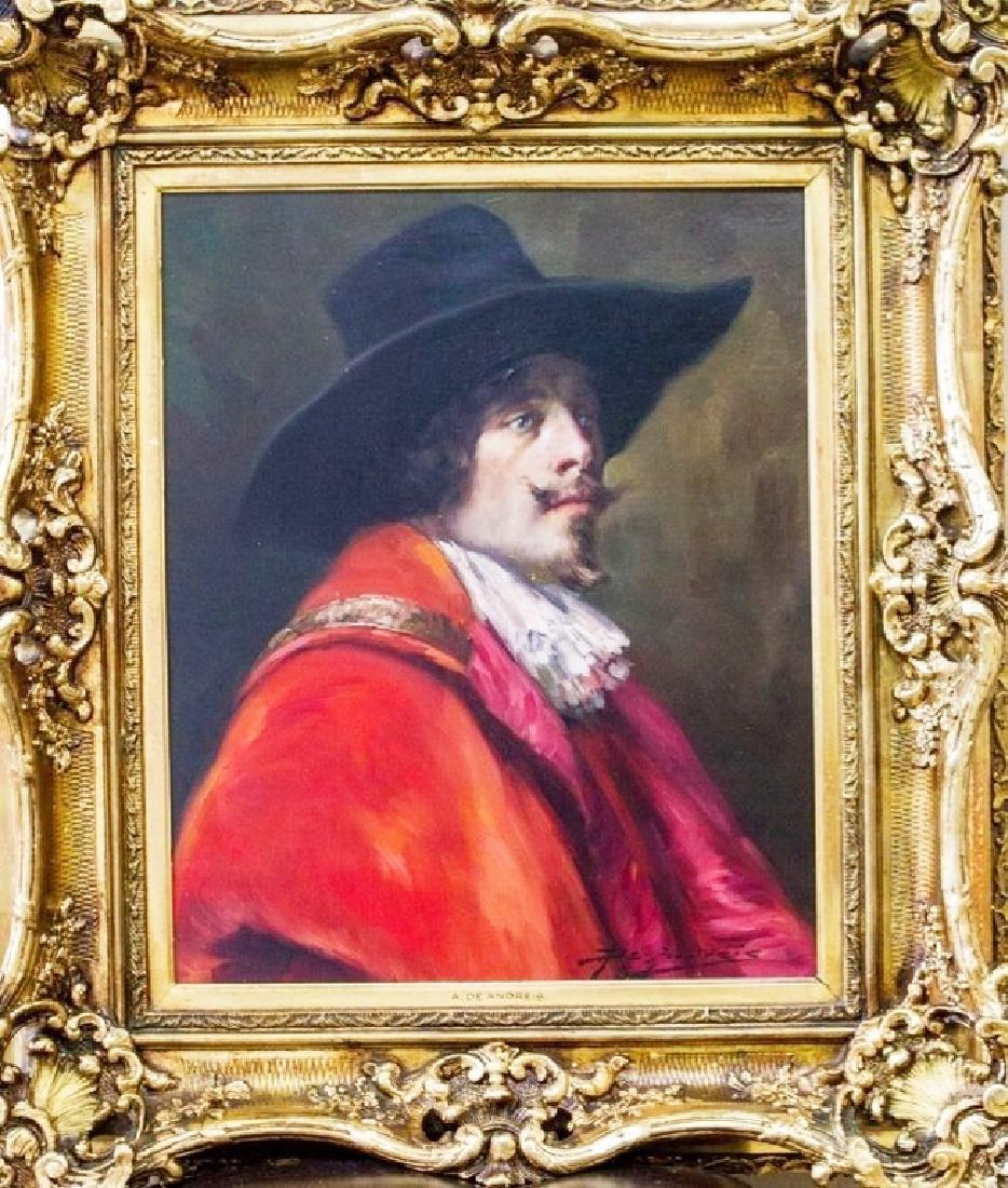Alex DE ANDREIS (1880-1929): oil on canvas framed painting 16" x 13" with frame 24" x 20"