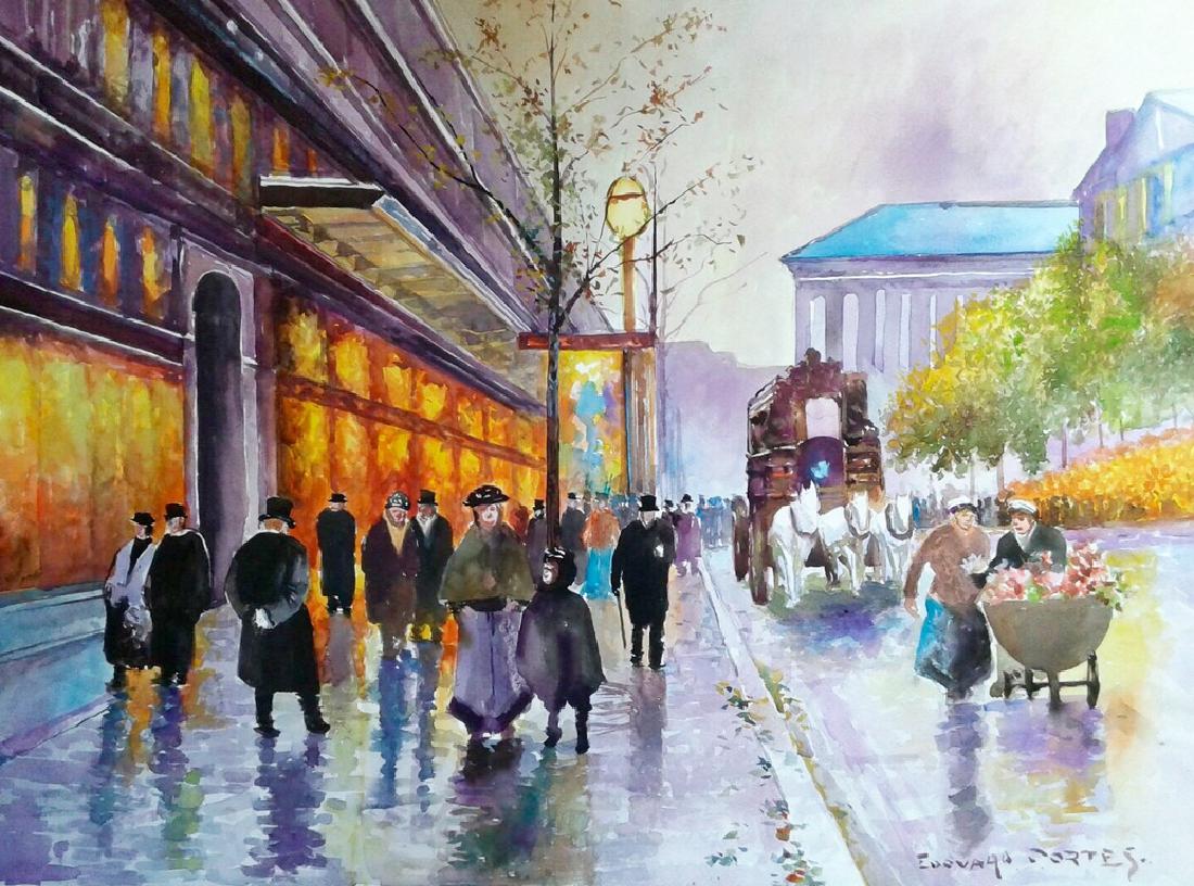 EDOUARD CORTES 1882-1969: WATERCOLOR ON PAPER 24 X 18 INCHES