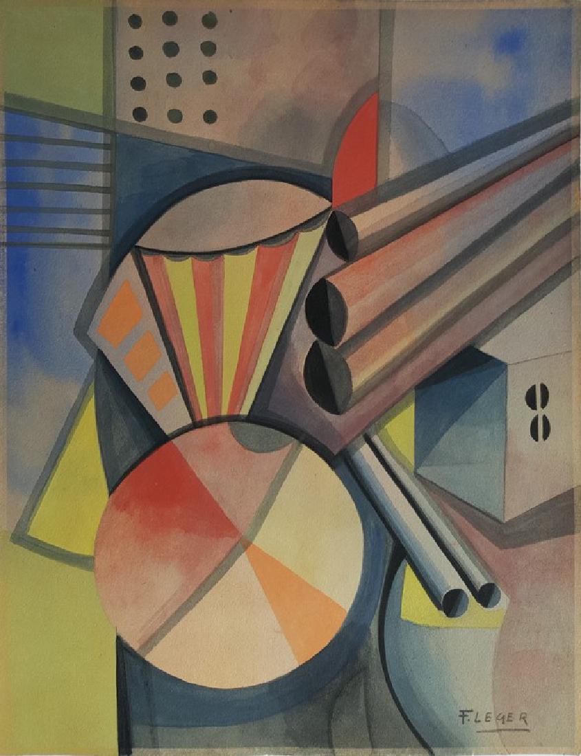 (Attr.)Fernand LÉGER gouache on paper (1 of 2)