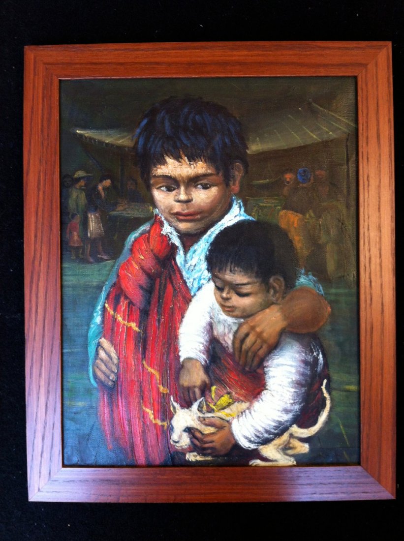 Albert Pels - Untitled Painting: Artist: Pels, Albert (American, 1910-1998) Title: Untitled Date: c. 1940 Medium: Oil on canvas Dimensions: 18.4" x 14" Signature: Signed "Pels" in oil at lower-right