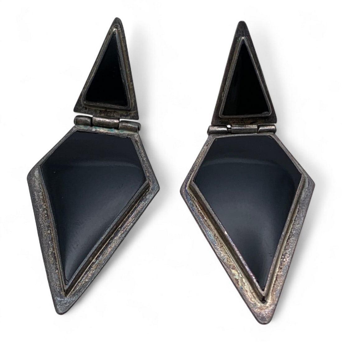 Sterling Silver & Black Stone Earrings (1 of 9)