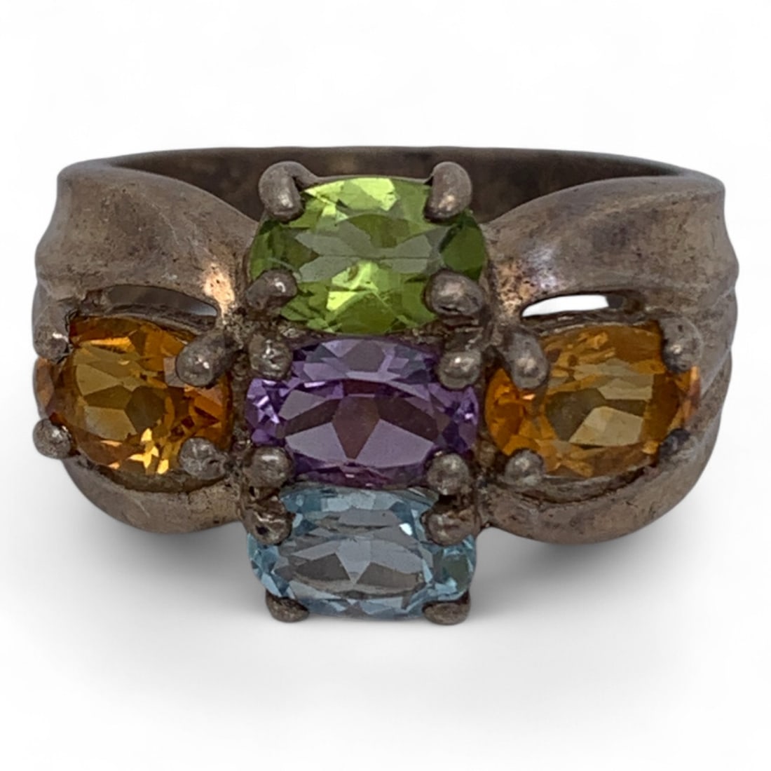 Sterling Silver Ring With Colored Stones (1 of 7)