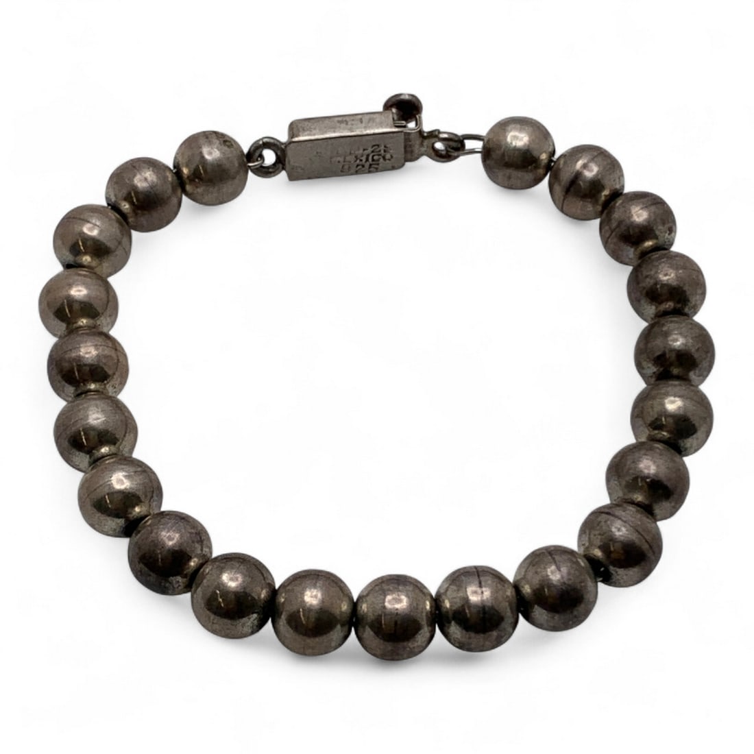 Mexico Sterling Silver Beaded Bracelet (1 of 6)