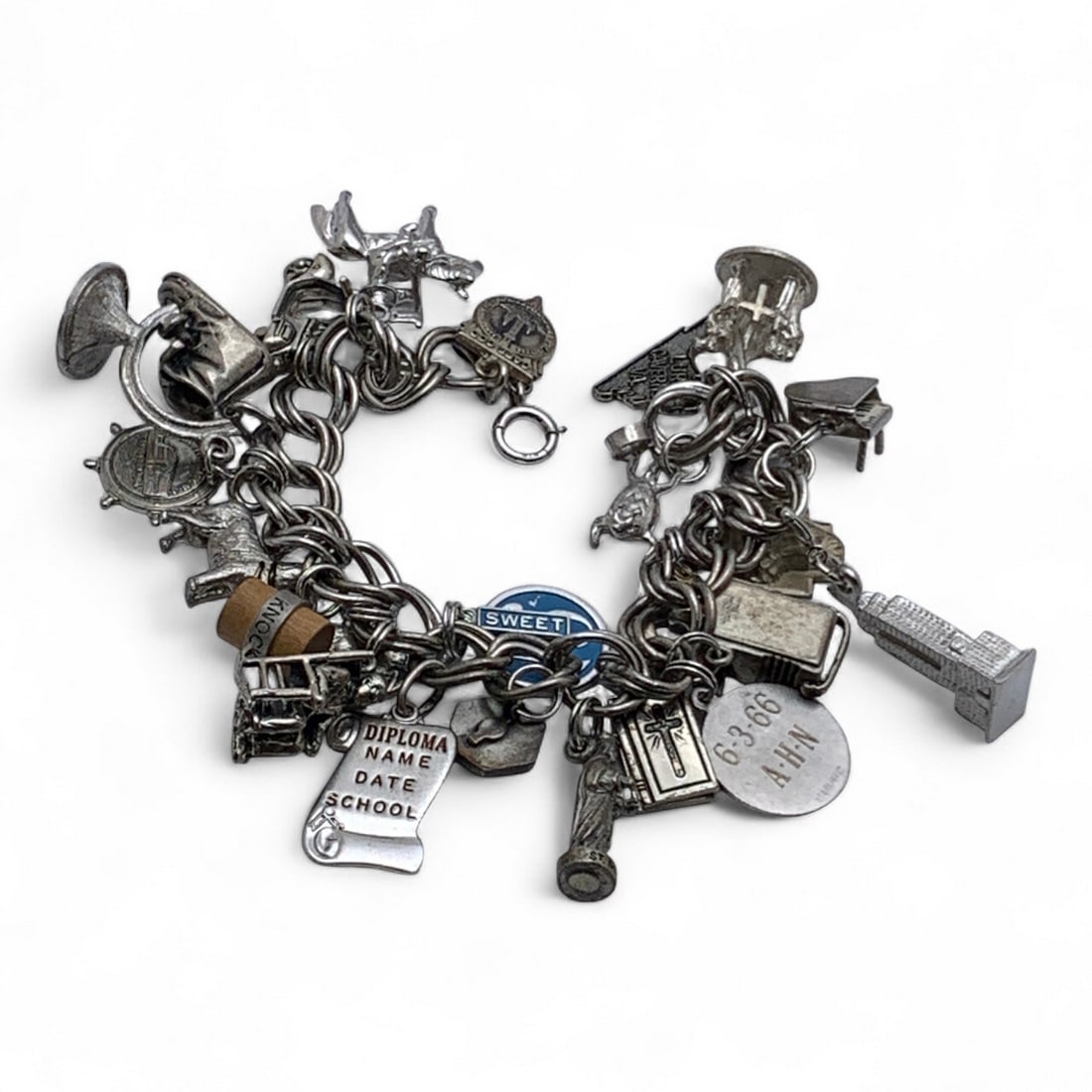Heavy Sterling Silver Charm Bracelet (1 of 19)