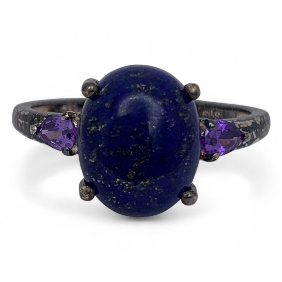 Sterling Silver Ring W Blue & Purple Stones (1 of 6)