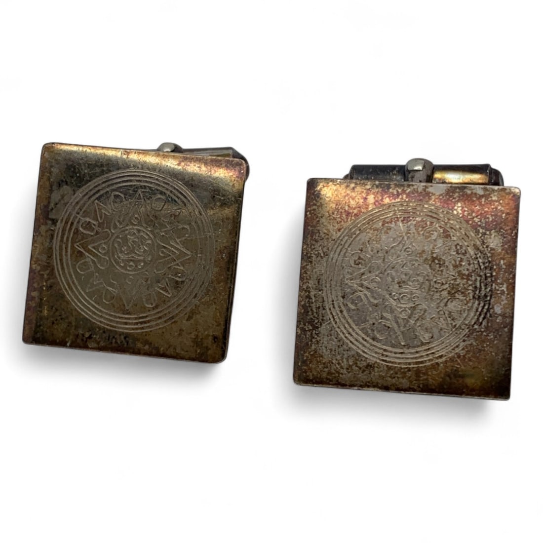 Sterling Silver Cuff Links: Marked Sterling - 3/4" Long - 14.4 Grams