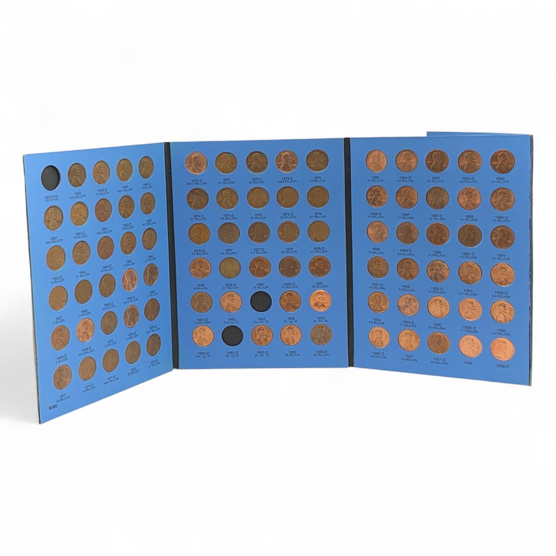 Incomplete Lincoln Cent Album, 1959 To 1998: 87 Of 90 - See Photos