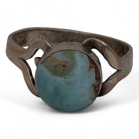 Sterling Silver & Larimar Ring