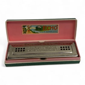 M. Hohner Echo Harp Harmonica In Original Case