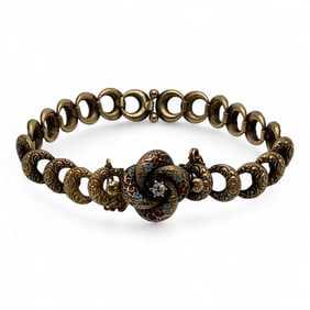 Victorian 21k Gold Enameled Bracelet