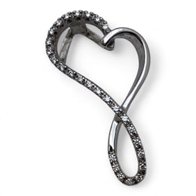 18k White Gold & White Sapphire Pendant