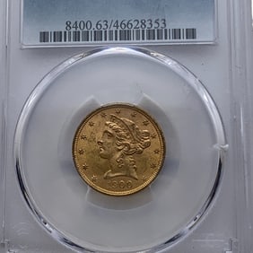 Ms63 1900 Capped Liberty Head $5 Gold Coin