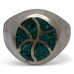 Silver Ring With Blue Stones