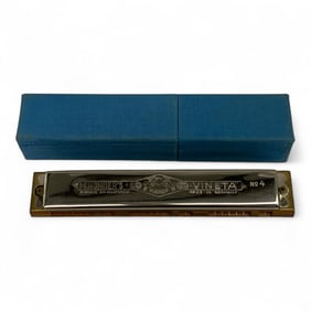 M. Hohner's Vineta No. 4 Harmonica In Case