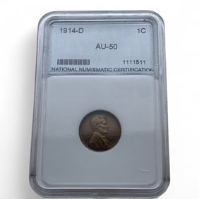 Au-50 1914 D Wheat Penny